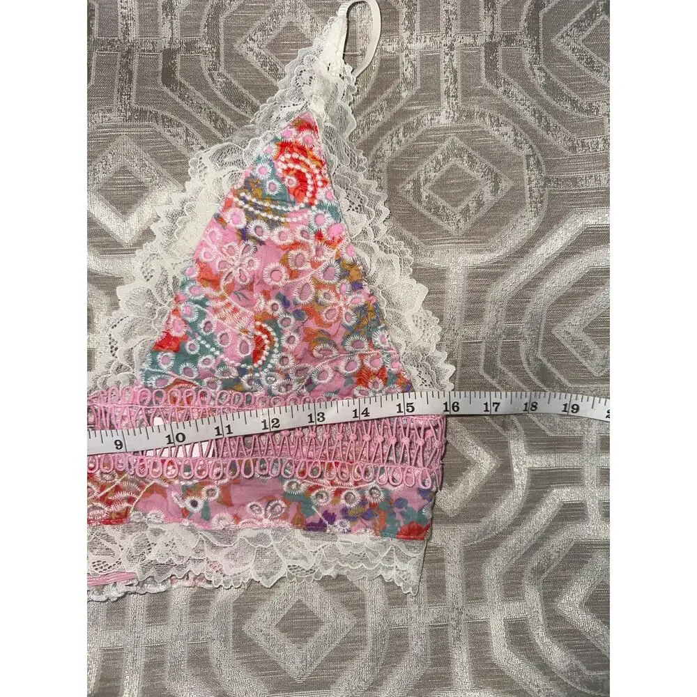 Free People White & Pink Lace Bralette - Picture 4 of 6